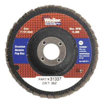 Weiler® Vortec Pro® Abrasive Flap Discs, Mounting:Arbor Hole, Grit:36, Speed [Max]:15,000 rpm