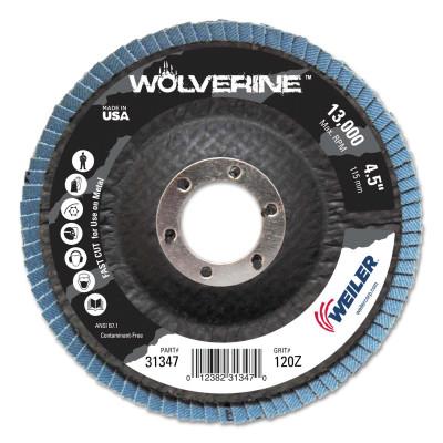 Weiler® Vortec Pro® Abrasive Flap Discs, Mounting:Arbor Hole, Grit:120, Speed [Max]:13,000 rpm