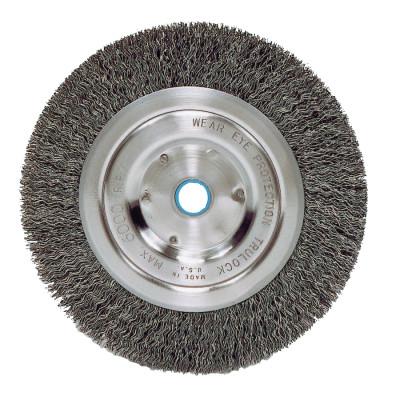 Weiler® Vortec Pro® Crimped Wire Wheels, Packing Type:Display Pack, Type:Wide Face, Speed [Max]:6,000 rpm, Bristle Diam:0.014 in, Bristle Material:Carbon Steel