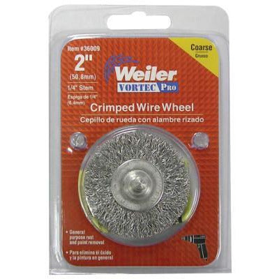 Weiler® Vortec Pro® Stem Mounted Crimped Wire Wheels