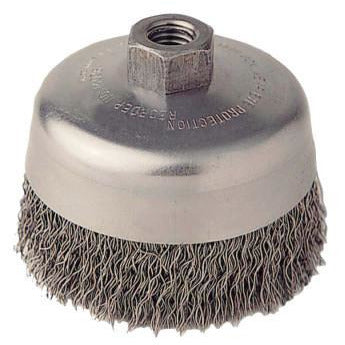 Weiler® Vortec Pro® Crimped Wire Cup Brushes, Wire Size [Nom]:0.02 in, Packing Type:Display Pack