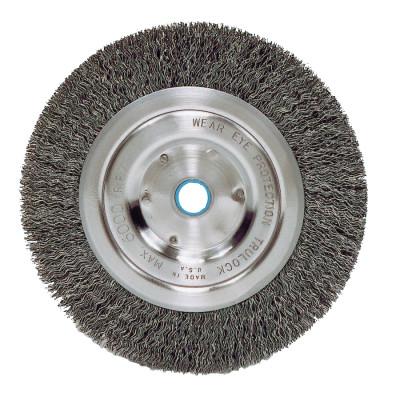 Weiler® Vortec Pro® Crimped Wire Wheels, Packing Type:Boxed, Type:Narrow Face, Speed [Max]:6,000 rpm, Bristle Diam:0.014 in, Bristle Material:Stainless Steel