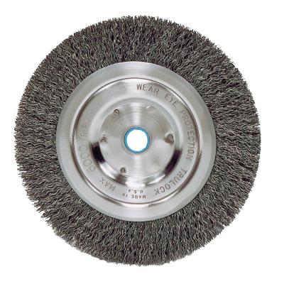 Weiler® Vortec Pro® Crimped Wire Wheels, Packing Type:Boxed, Type:Medium Face, Speed [Max]:6,000 rpm, Bristle Diam:0.014 in, Bristle Material:Carbon Steel