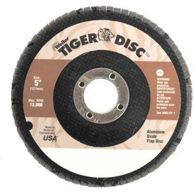 Weiler® Tiger® Disc Angled Style Flap Discs, Body Material:Phenolic Backing, Arbor Diam [Nom]:7/8 in