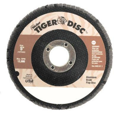 Weiler® Tiger® Disc Angled Style Flap Discs, Body Material:Phenolic Backing, Arbor Diam [Nom]:7/8 in