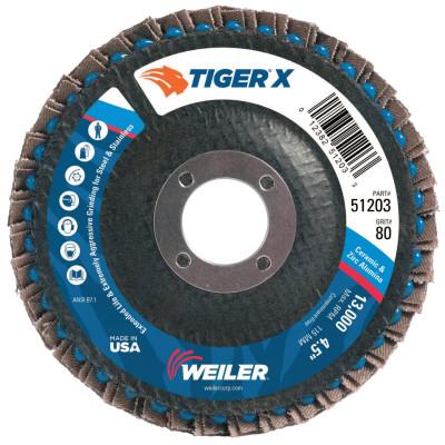 Weiler® TIGER® X Flap Discs, Arbor Diam [Nom]:7/8 in