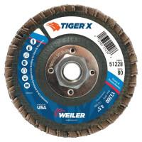 Weiler® TIGER® X Flap Discs, Arbor Diam [Nom]:5/8 in - 11