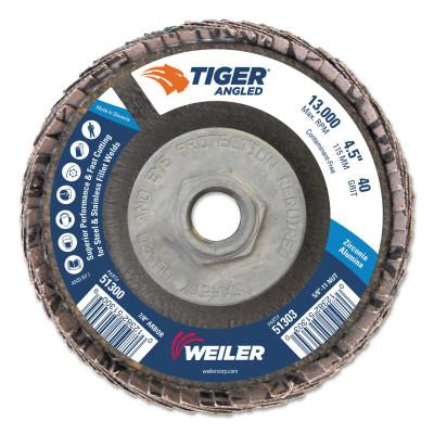 Weiler® Tiger® Zirconium Angled Flap Discs