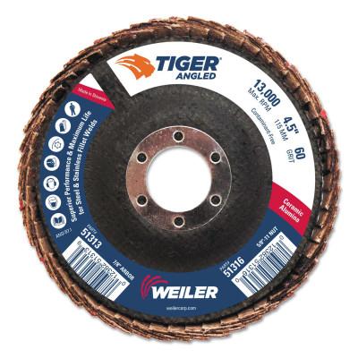 Weiler® Tiger® Ceramic Angled Flap Discs