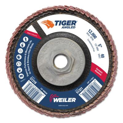 Weiler® Tiger® Ceramic Angled Flap Discs