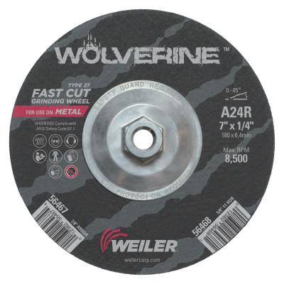 Weiler® Wolverine™ Grinding Wheels, Arbor Diam [Nom]:5/8 in - 11