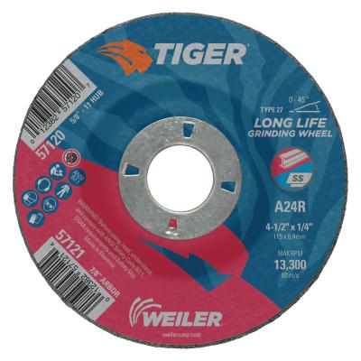 Weiler® Tiger A24S Long Life Depressed Center Grinding Wheels