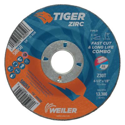 Weiler® Tiger® Zirc Combo Wheels, Grit:30