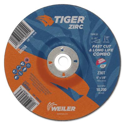 Weiler® Tiger® Zirc Combo Wheels, Grit:60