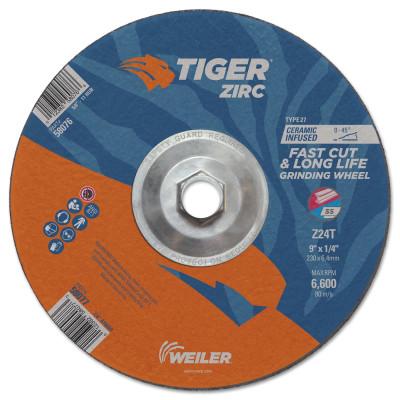 Weiler® Tiger® Zirc Grinding Wheels, Abrasive Trade Name:Tiger