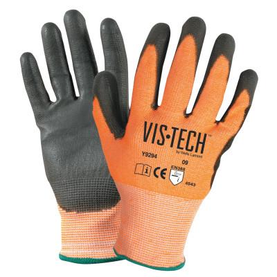 Wells Lamont Vis-Tech Cut-Resistant Gloves with Polyurethane Coated Palm