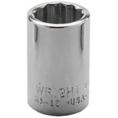 Wright Tool 3/8" Dr. Standard Sockets, Measuring System:Metric, No. of Points:12, Head Width [Nom]:29.36 mm (opening side)