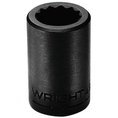 Wright Tool 1/2" Dr. Standard Impact Sockets, Locking Type:Ball, Measuring System:Inch