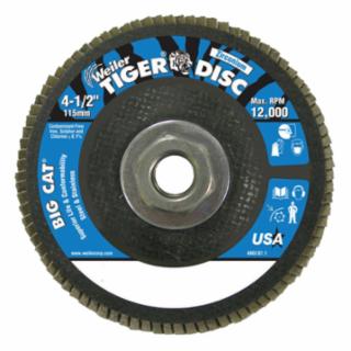 Big Cat High Density Flat Style Flap Discs, 4.5", 40 Grit, 5/8 Arbor, 12,000 rpm