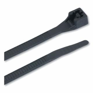 Standard Cable Ties w/DoubleLock, 75 lb Tensile Strength, 8", UV Black, 100/Bag
