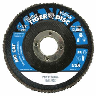 Big Cat High Density Flat Style Flap Discs, 4.5", 60 Grit, 7/8 Arbor, 12,000 rpm